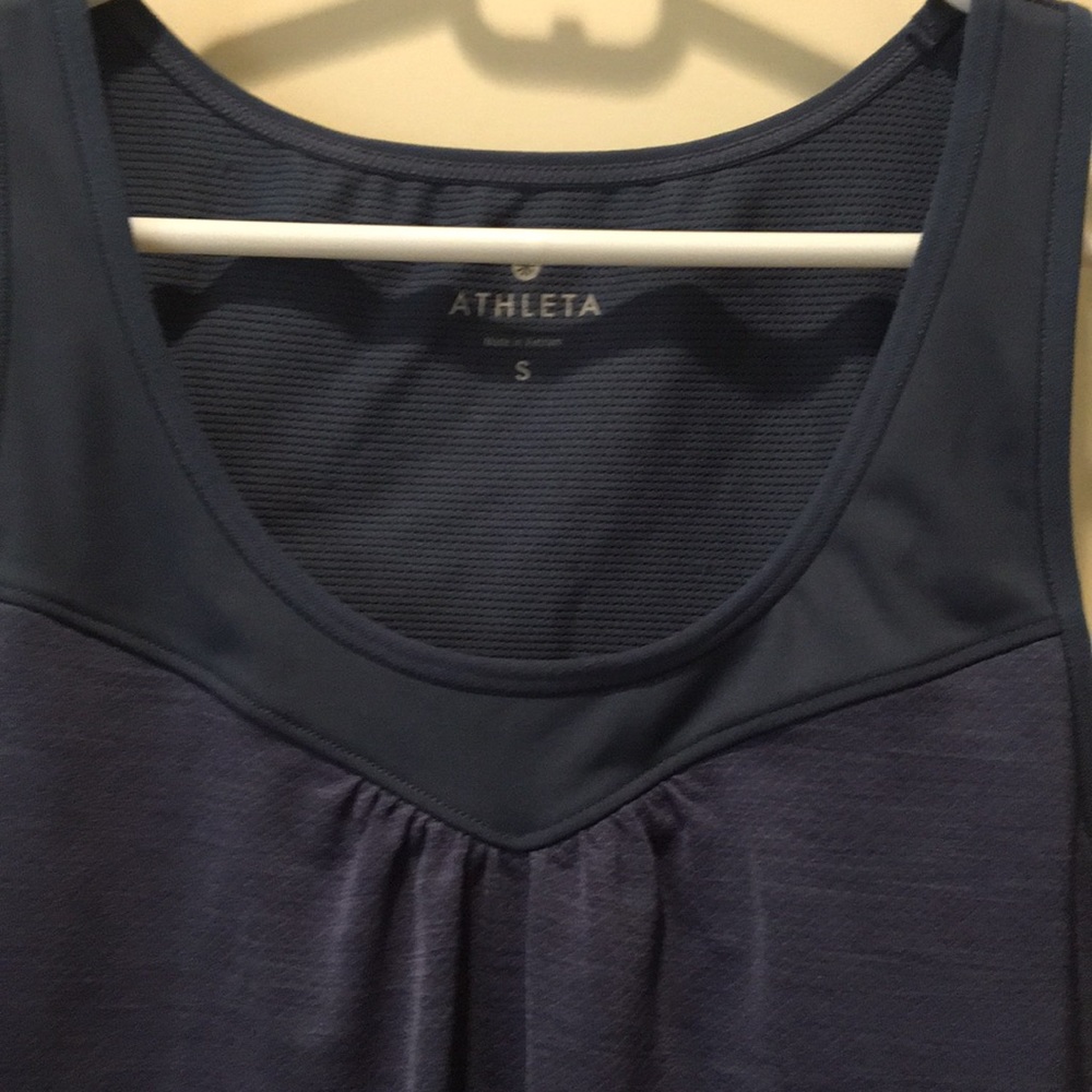 Athleta womens active tank top built in sports bra w/ mesh size S navy